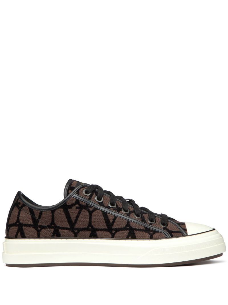Brown Toile Iconographe Lace-up Sneakers