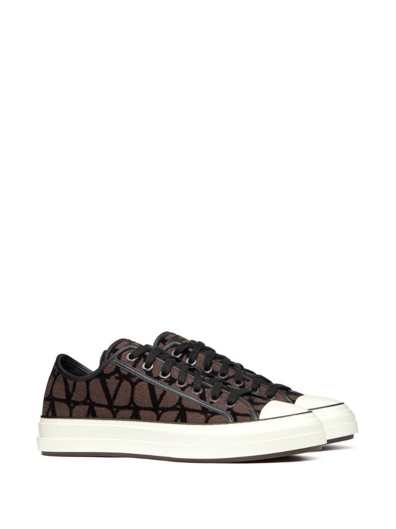 Brown Toile Iconographe Lace-up Sneakers