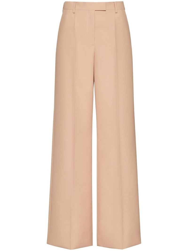Beige Techno Weave Wide-leg Trousers