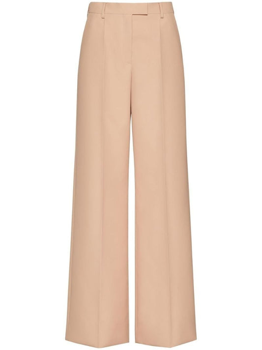Beige Techno Weave Wide-leg Trousers