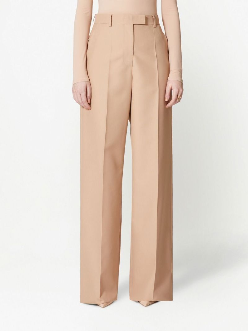 Beige Techno Weave Wide-leg Trousers