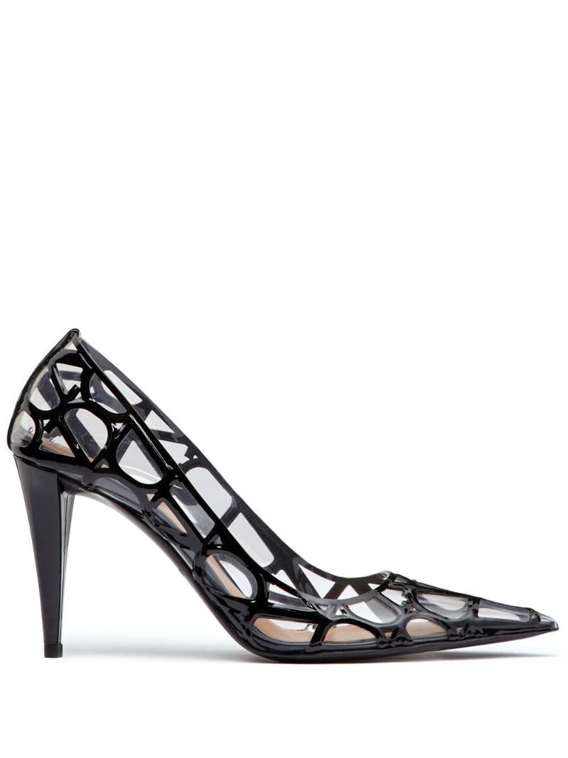 Black Toile Iconographe 90 Leather Pumps