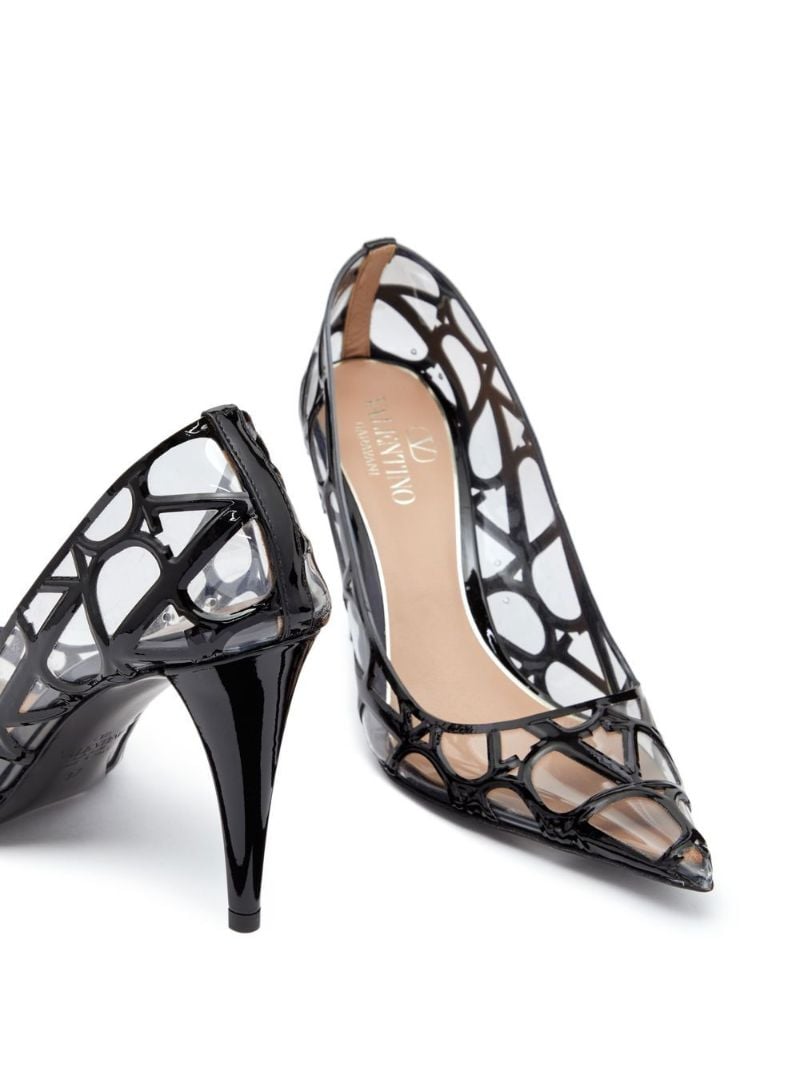 Black Toile Iconographe 90 Leather Pumps