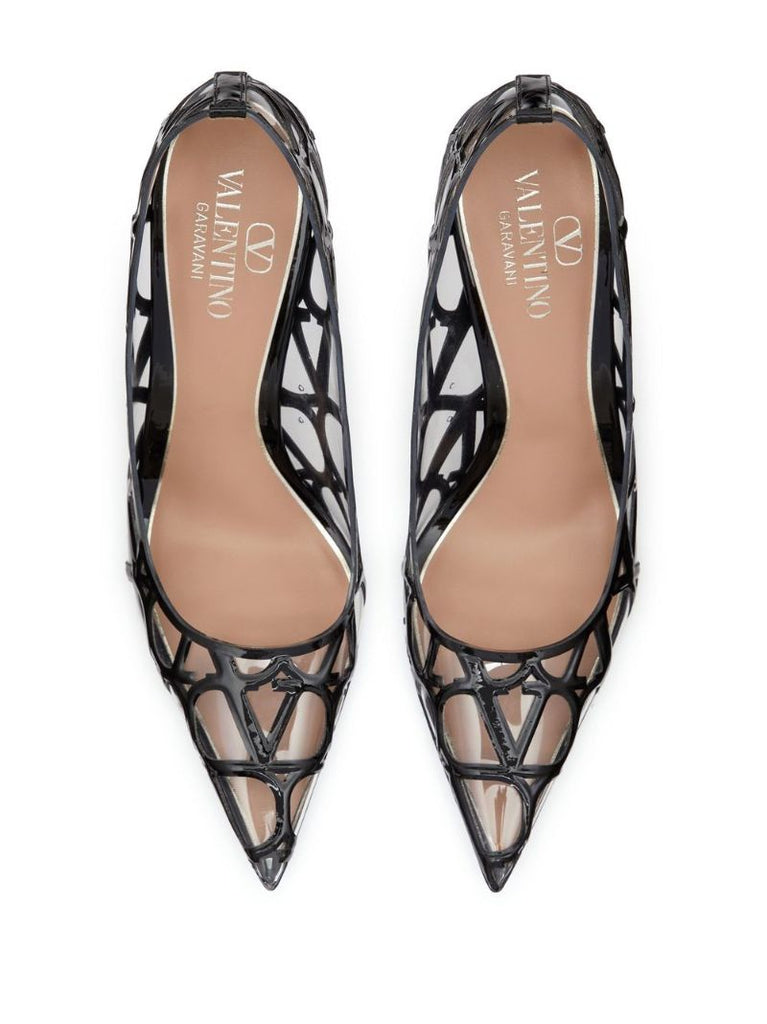 Black Toile Iconographe 90 Leather Pumps