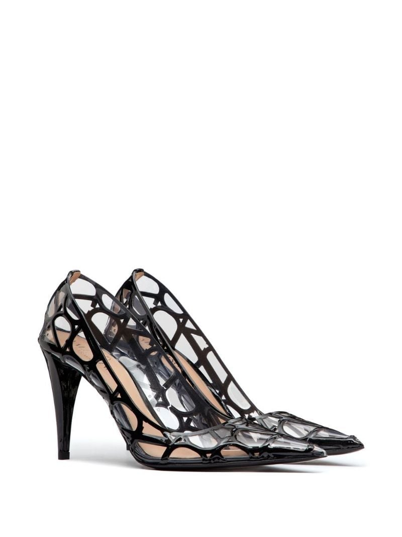 Black Toile Iconographe 90 Leather Pumps