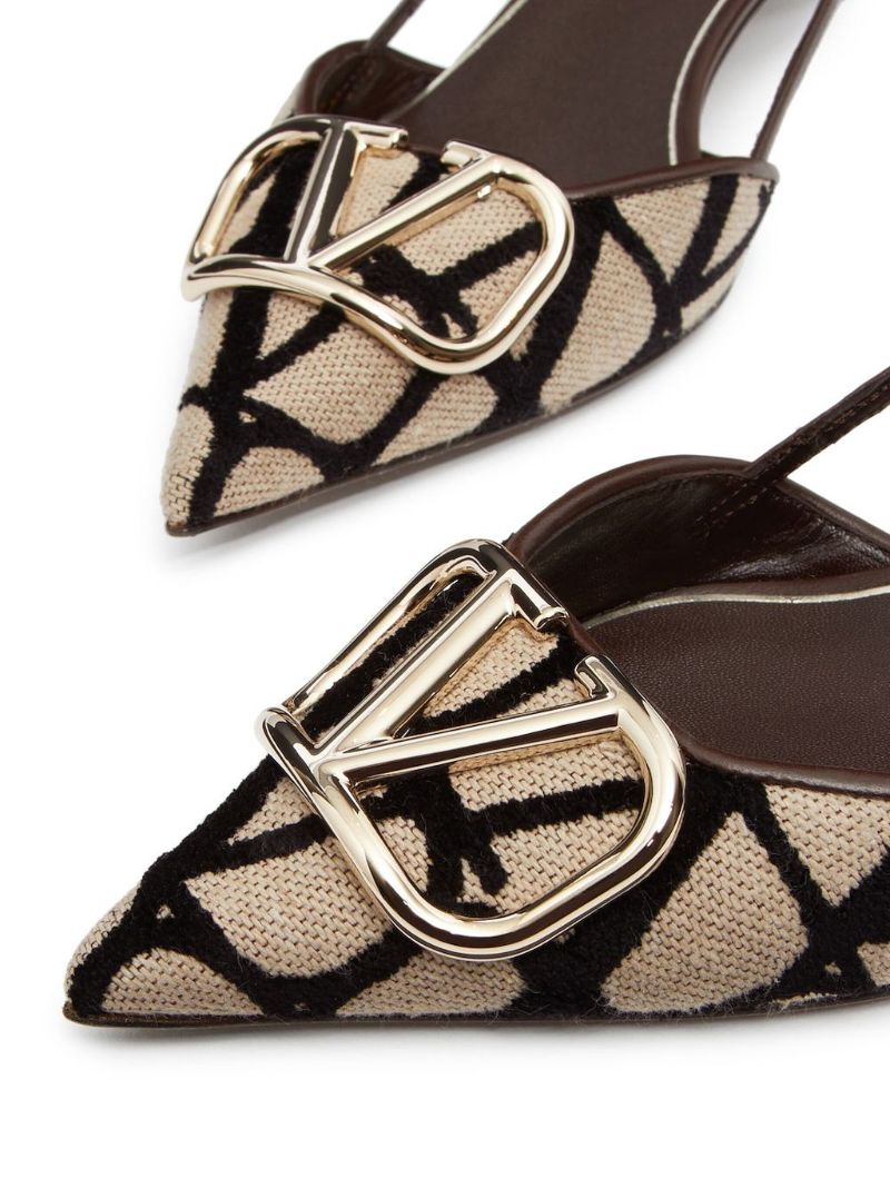Neutral Toile Iconographe Slingback Pumps