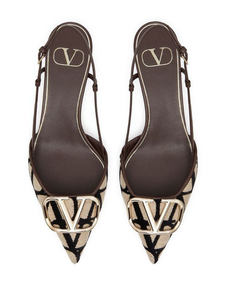 Neutral Toile Iconographe Slingback Pumps