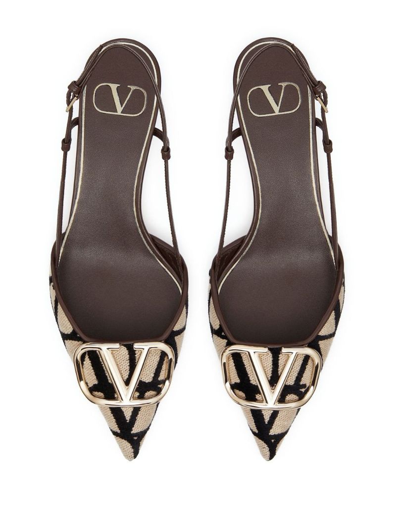 Neutral Toile Iconographe Slingback Pumps