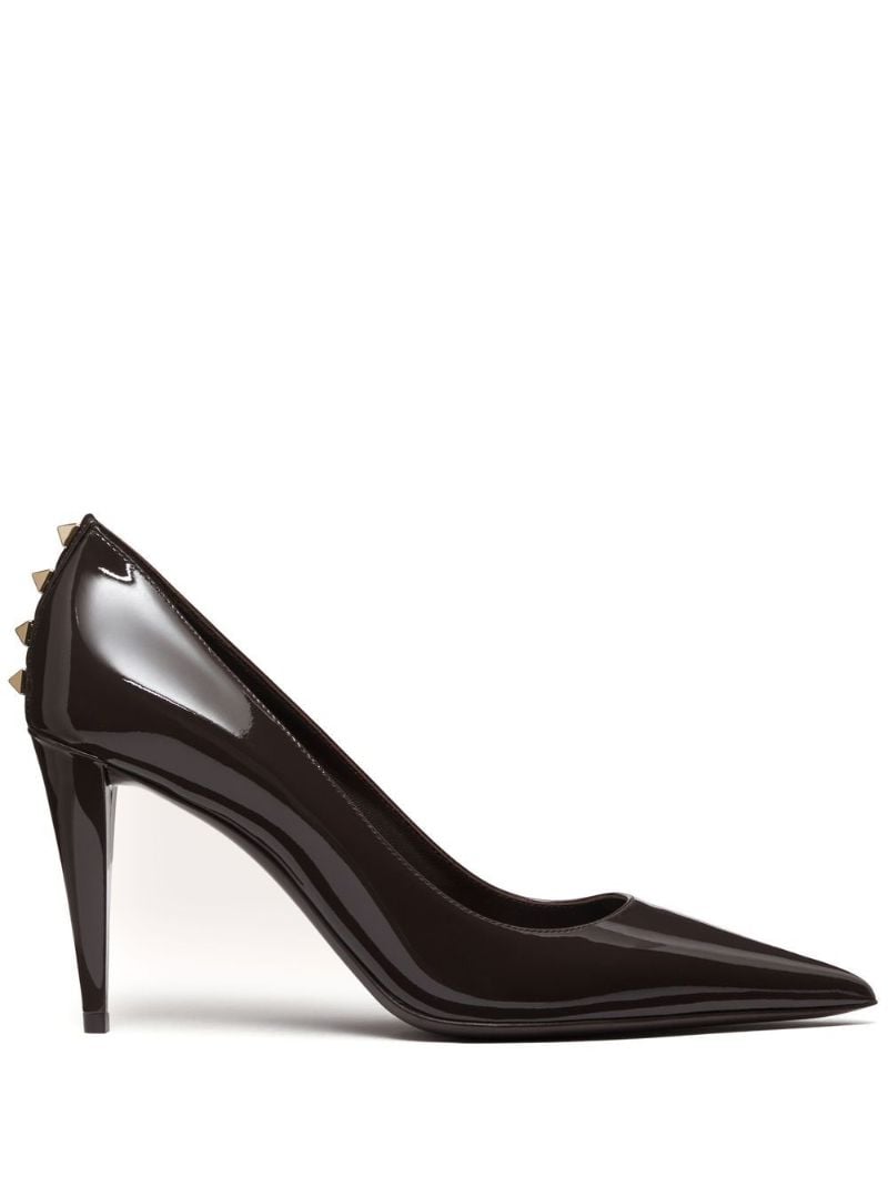 Black Rockstud 90 Leather Pumps