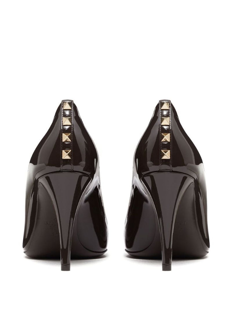 Black Rockstud 90 Leather Pumps