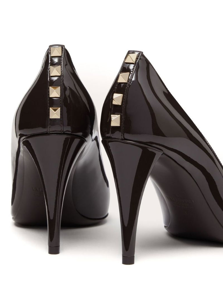 Black Rockstud 90 Leather Pumps
