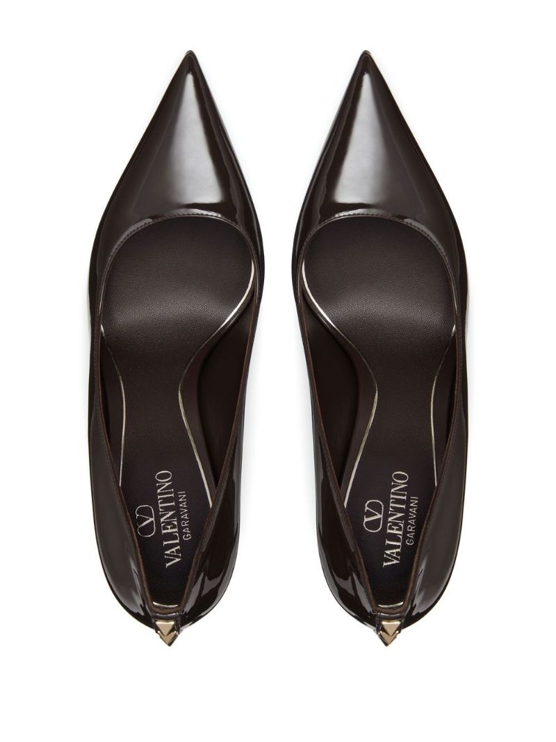 Black Rockstud 90 Leather Pumps