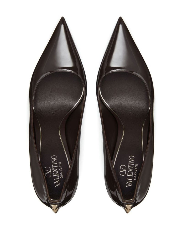 Black Rockstud 90 Leather Pumps