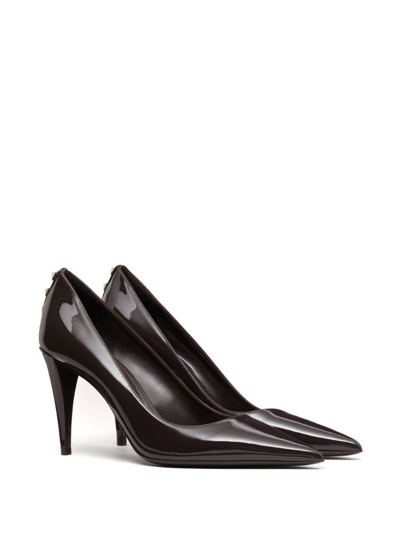 Black Rockstud 90 Leather Pumps