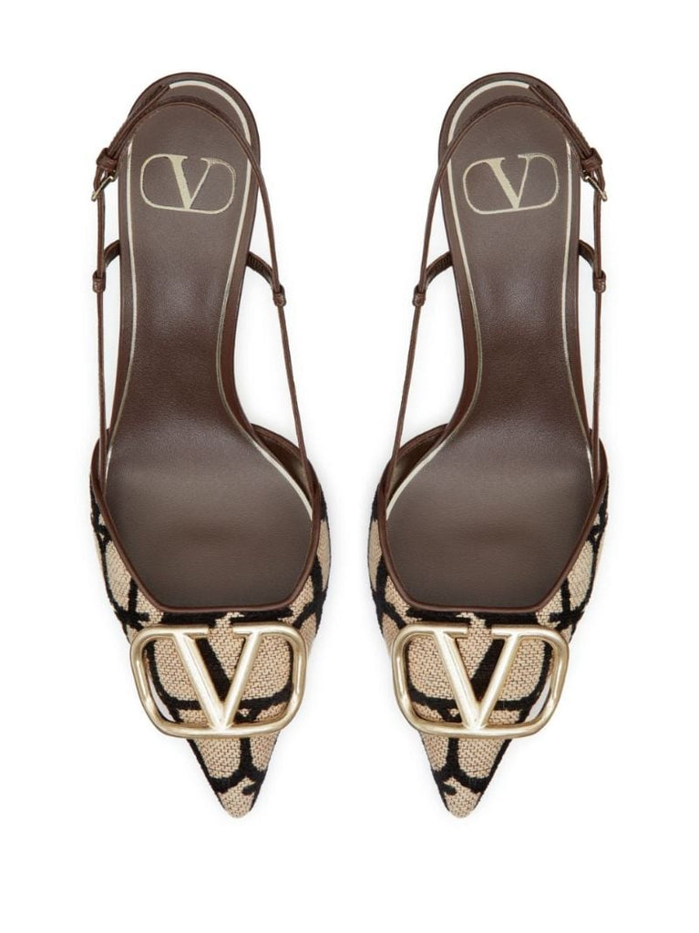 Neutral Logo Slingback Pumps