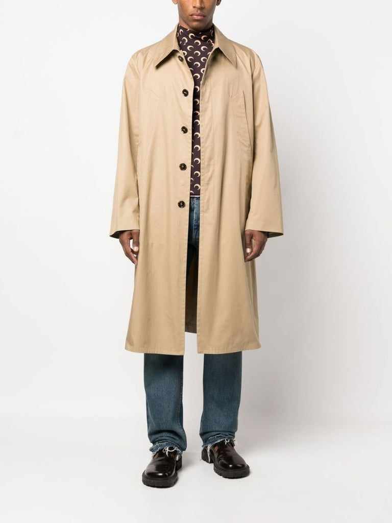 Neutral Single-breasted Trench Coat