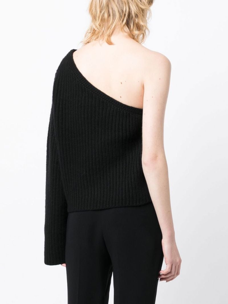 Black One-sleeve Cashmere Sweater
