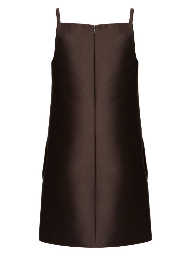 Brown Techno Duchesse Mini Dress