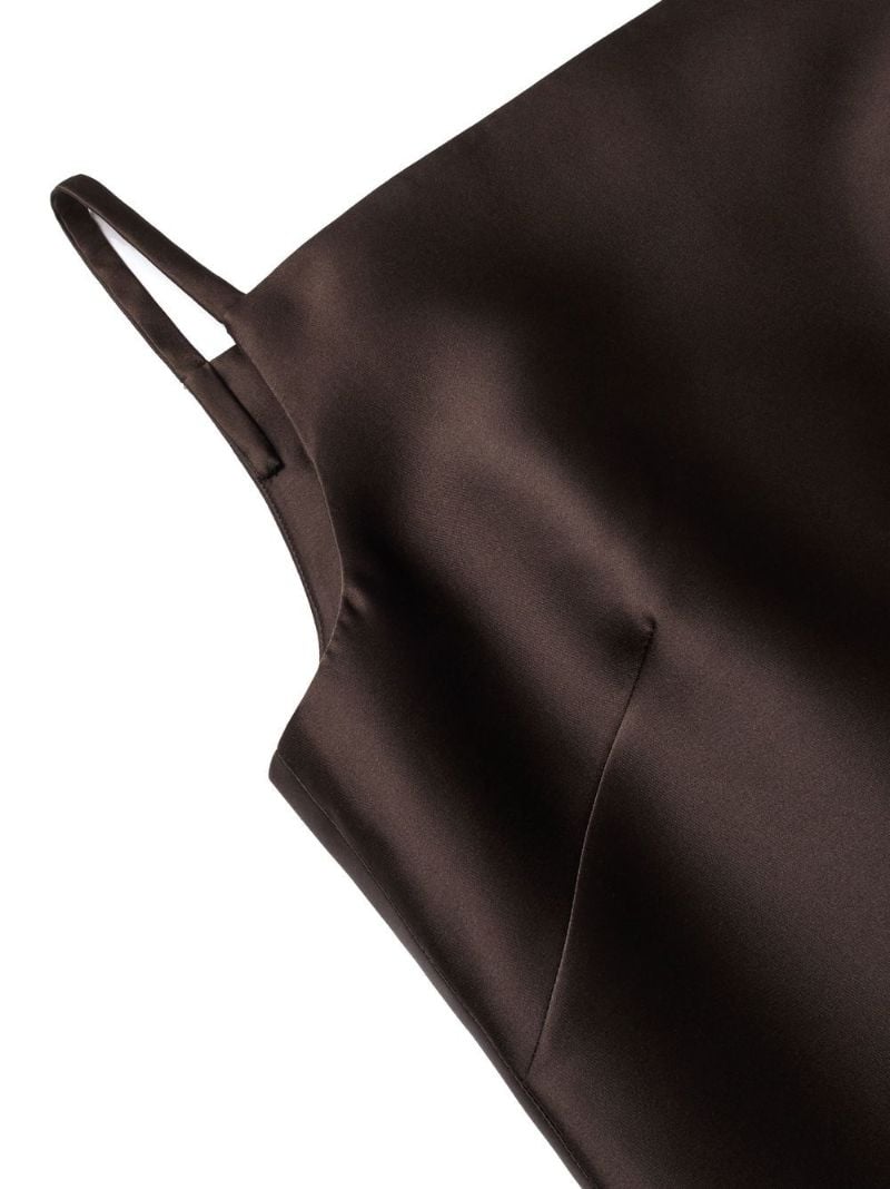 Brown Techno Duchesse Mini Dress