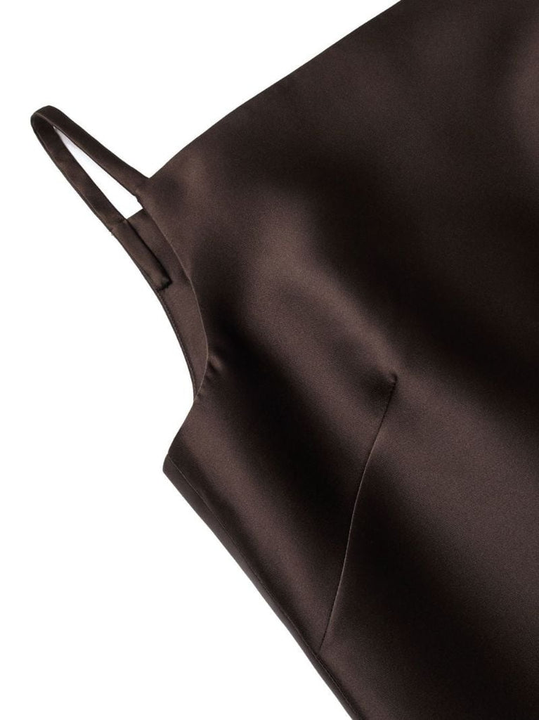 Brown Techno Duchesse Mini Dress