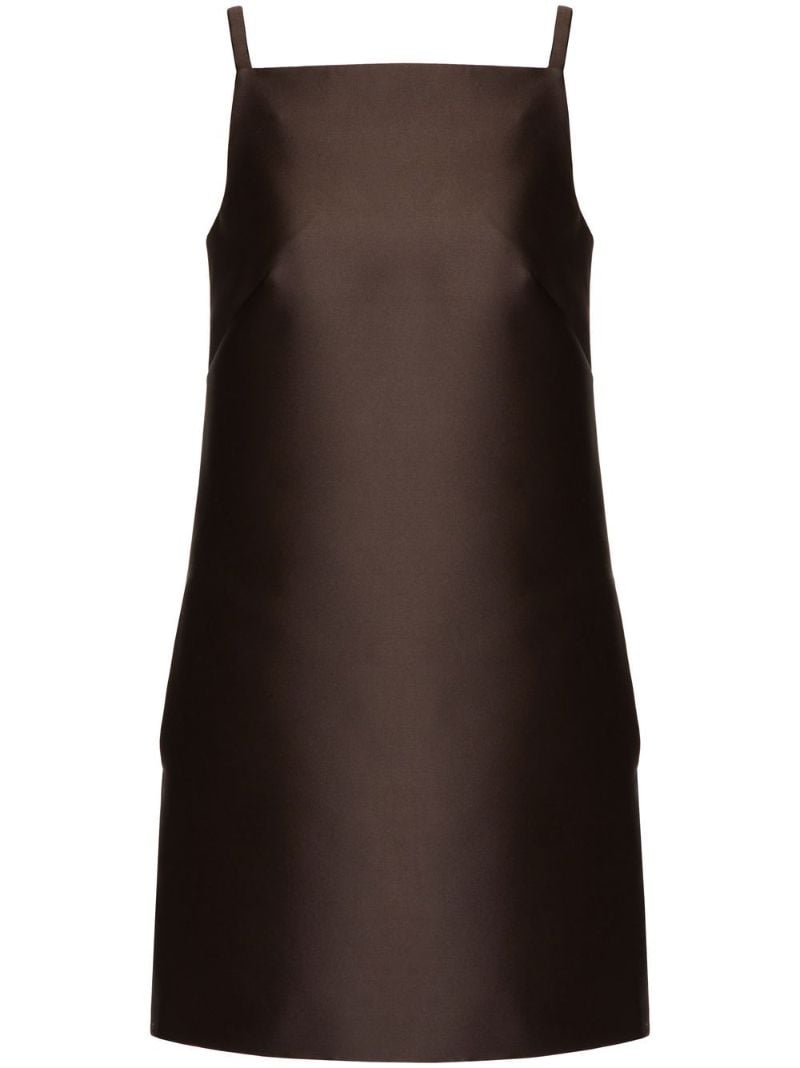 Brown Techno Duchesse Mini Dress