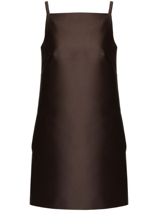 Brown Techno Duchesse Mini Dress