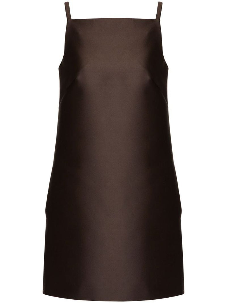 Brown Techno Duchesse Mini Dress
