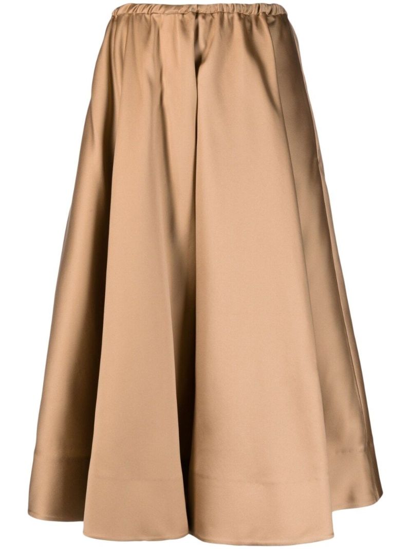 Neutral A-line Midi Skirt