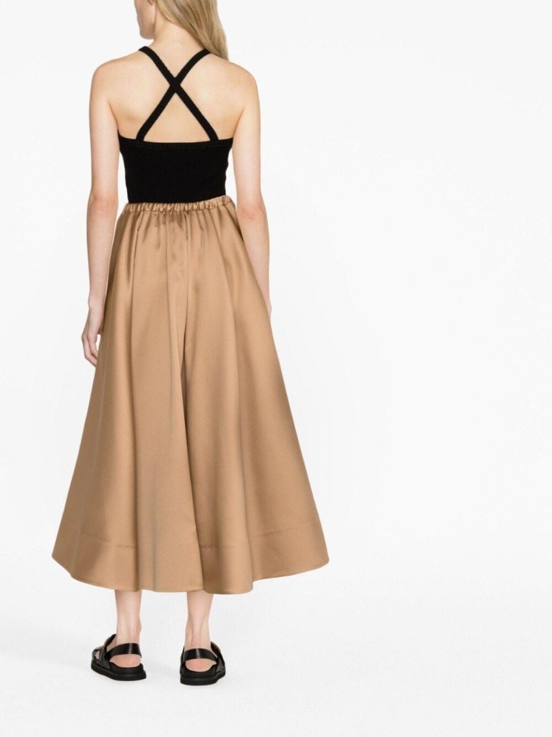 Neutral A-line Midi Skirt