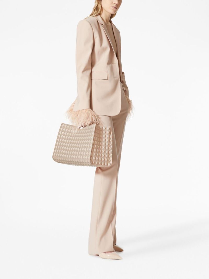 Neutral Studded Tote Bag