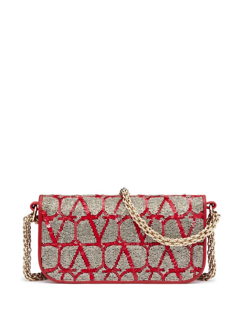 Red Vlogo Embellished Shoulder Bag