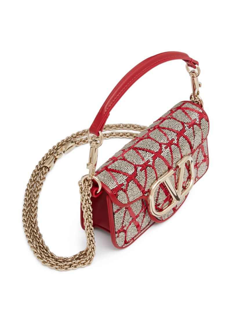 Red Vlogo Embellished Shoulder Bag