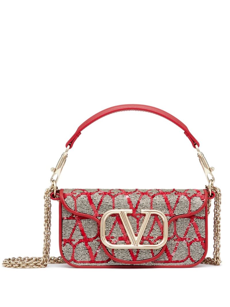 Red Vlogo Embellished Shoulder Bag