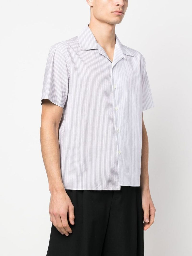 Grey Short-sleeve Striped Shirt