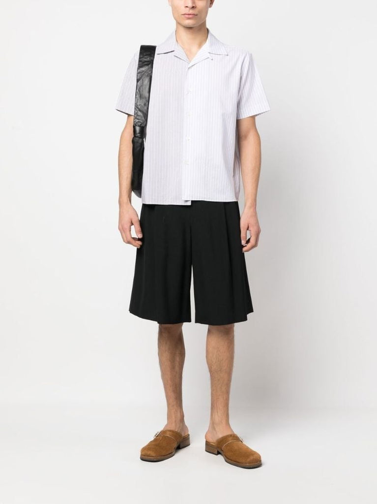 Grey Short-sleeve Striped Shirt