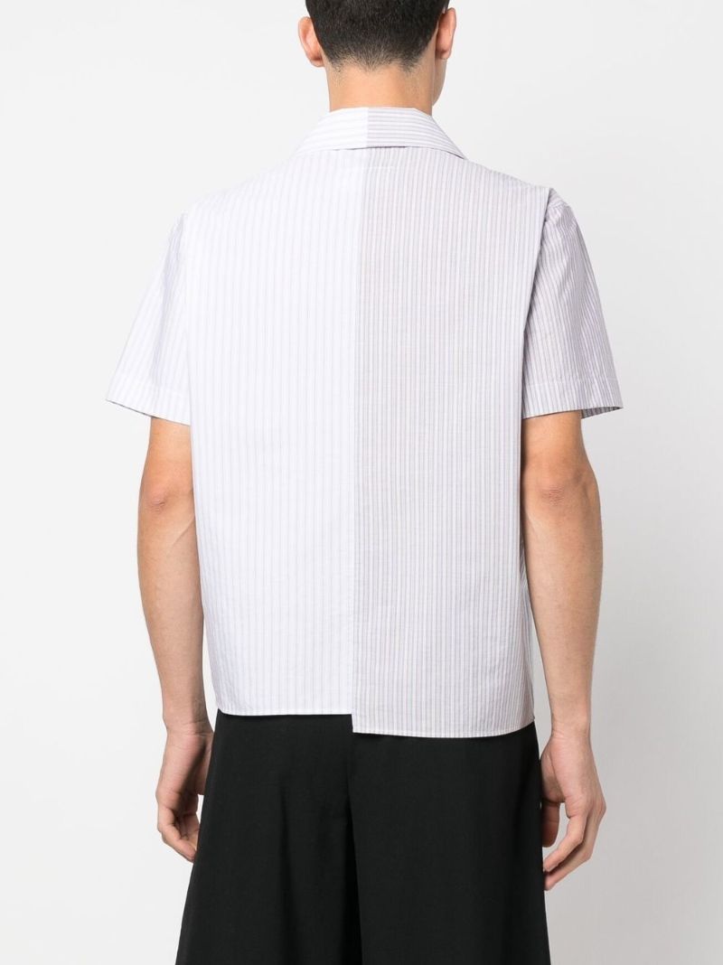 Grey Short-sleeve Striped Shirt