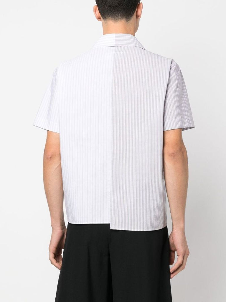 Grey Short-sleeve Striped Shirt