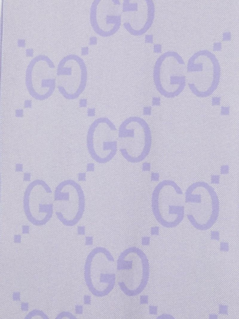 Purple Gg Cashmere Scarf
