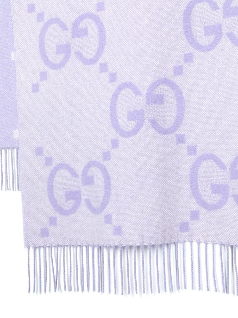 Purple Gg Cashmere Scarf