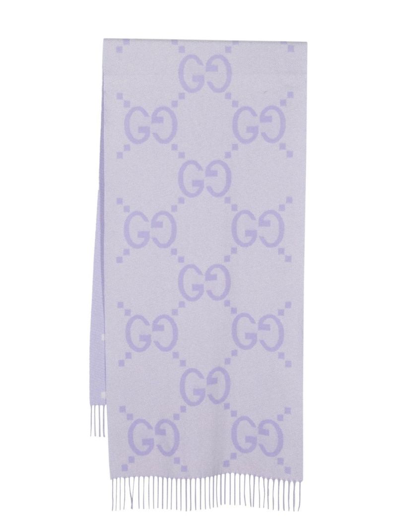 Purple Gg Cashmere Scarf