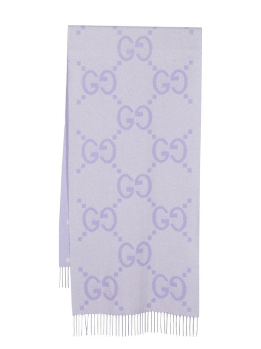 Purple Gg Cashmere Scarf