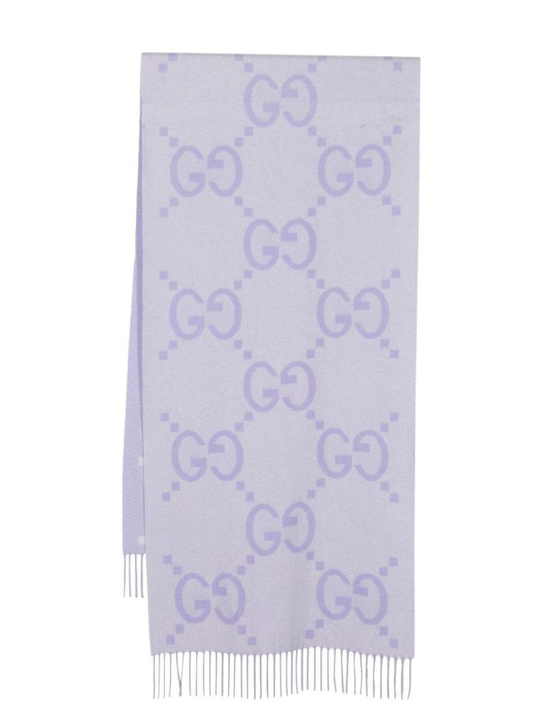 Purple Gg Cashmere Scarf