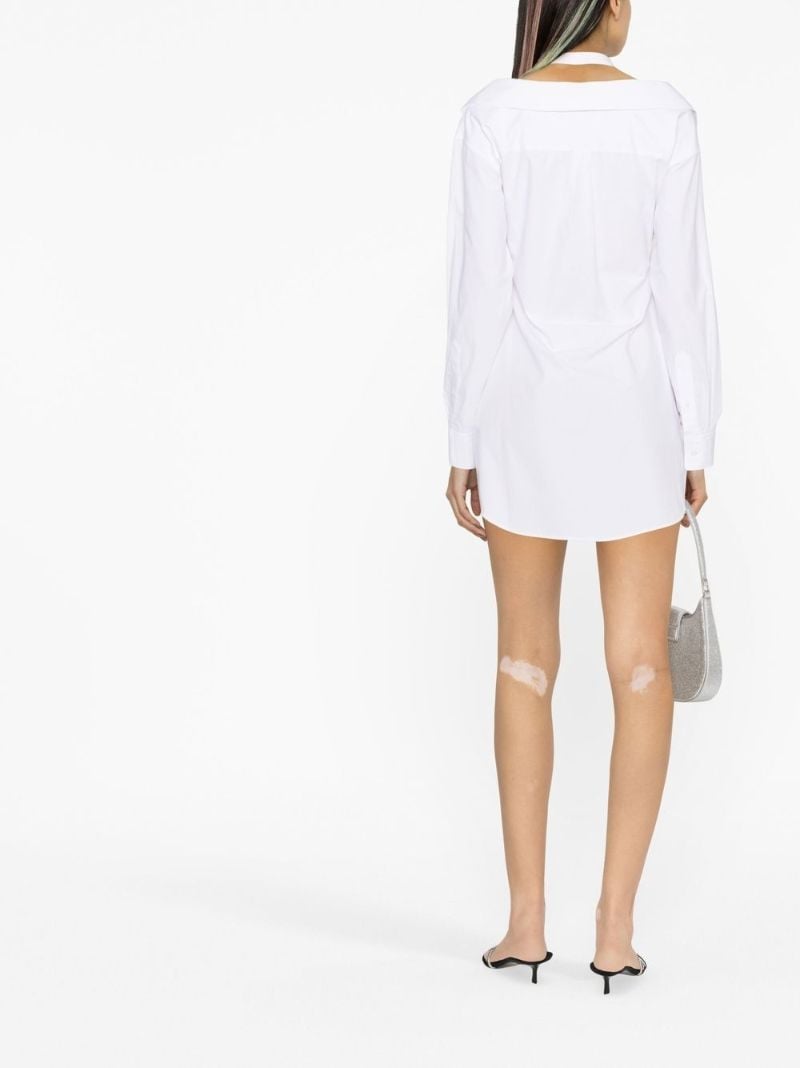 White Off-the-shoulder Shirt Dress