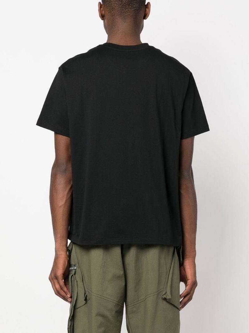 Black Embroidered Logo Cotton T-shirt