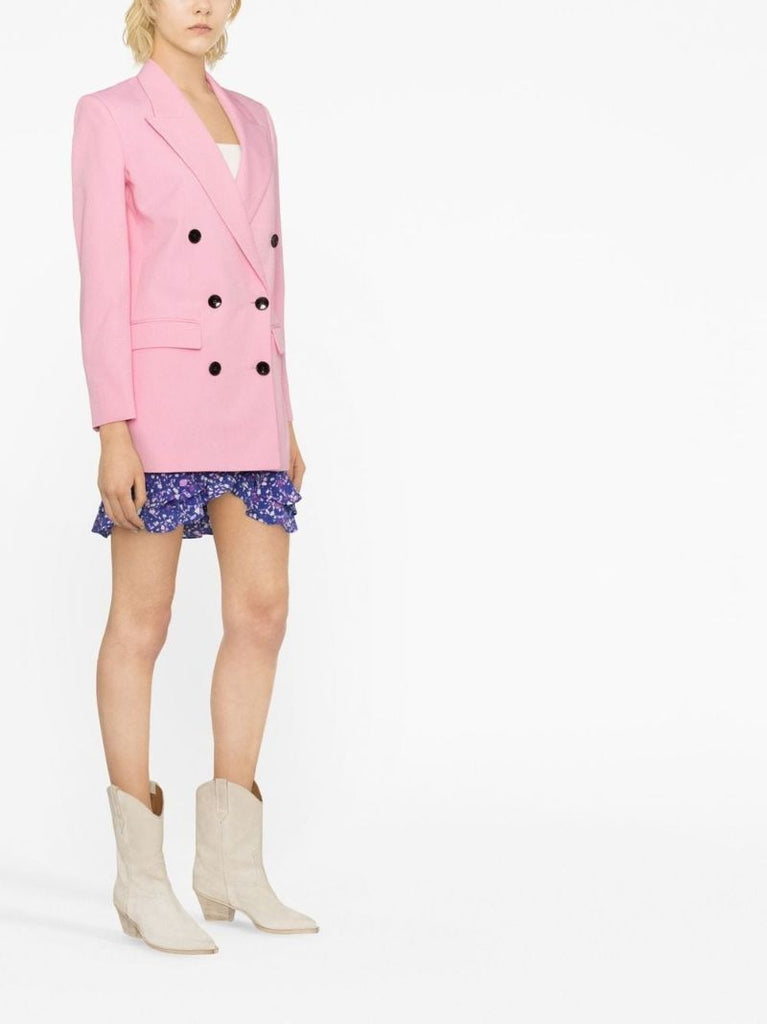 Pink Double-breasted Blazer