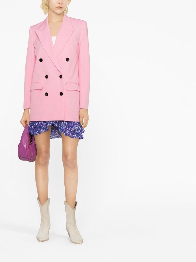 Pink Double-breasted Blazer