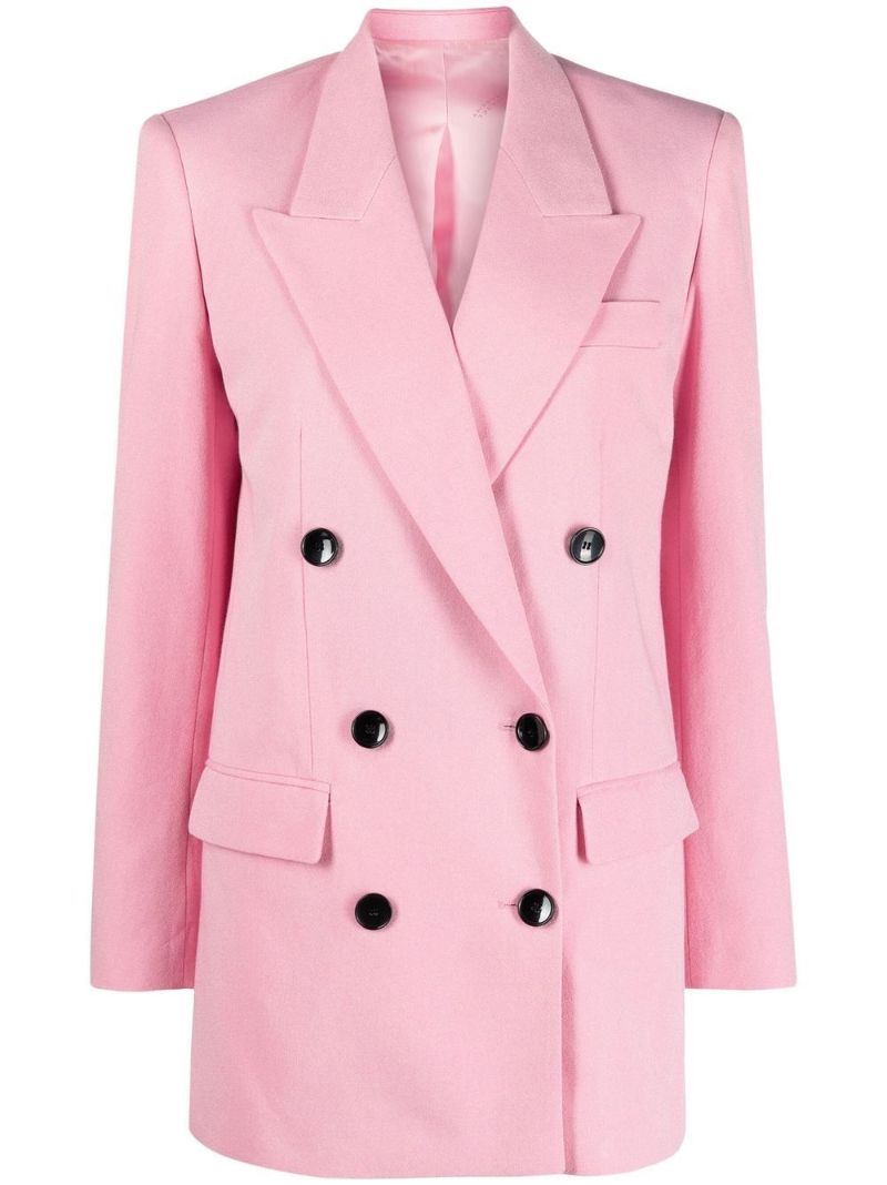 Pink Double-breasted Blazer