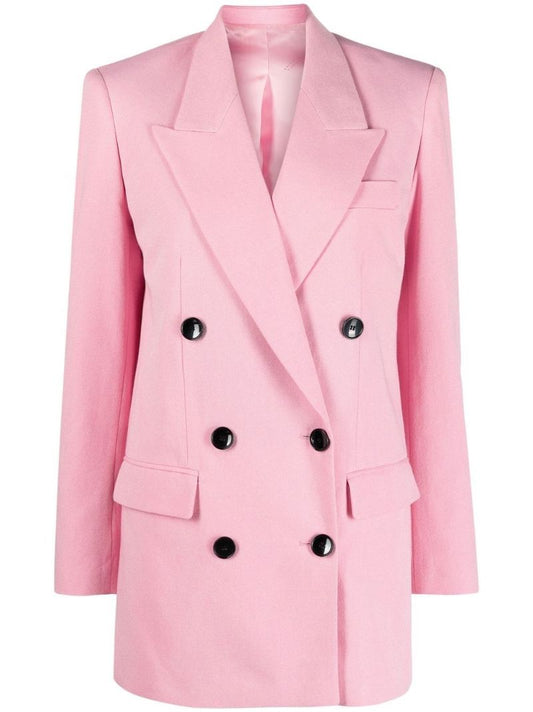 Pink Double-breasted Blazer