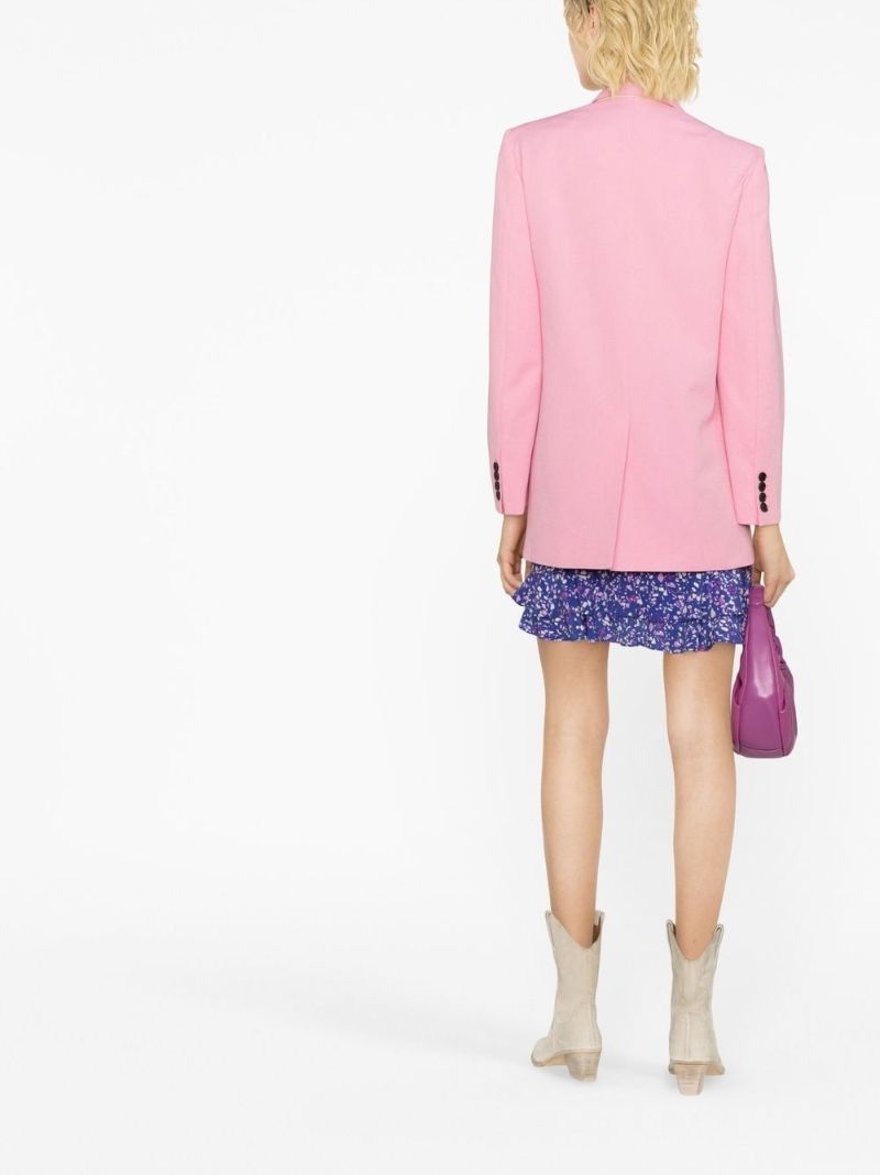 Pink Double-breasted Blazer