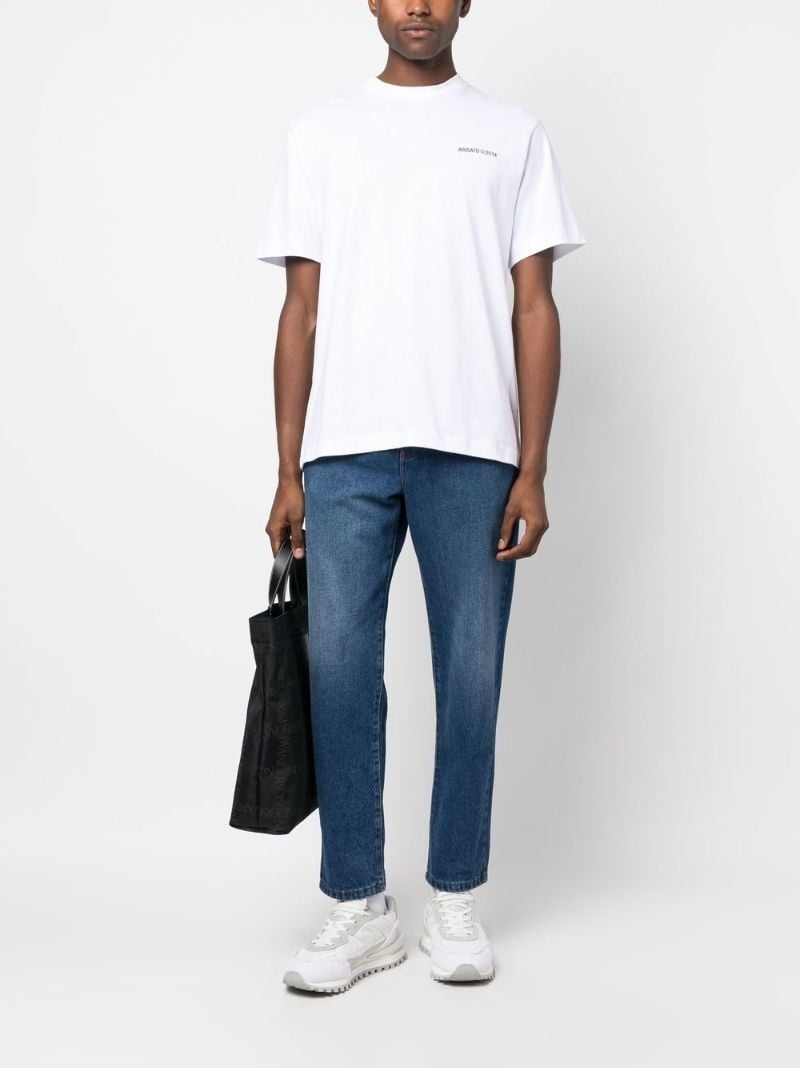 White Logo Print T-shirt